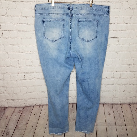 Vintage America Jeans Boho Capri Raw Hem 22 W - Picture 7 of 8